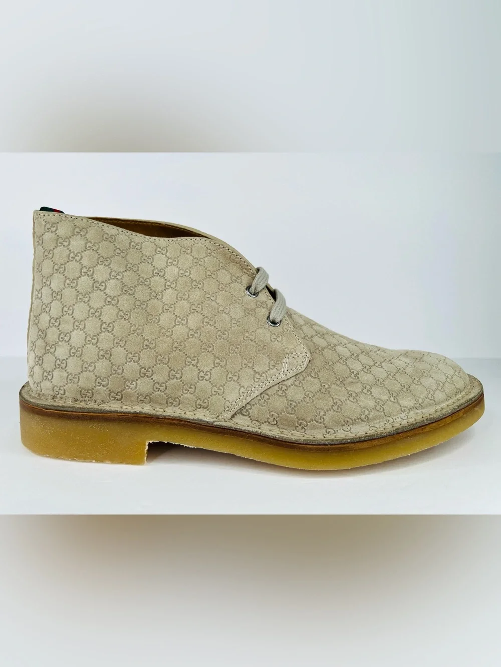 Gucci GG Supreme Suede Lace-up Ankle Desert Boots UK 10.5 - US 11 - EU 44.5